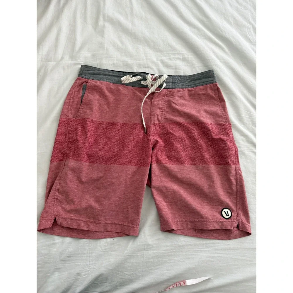 Vuori Board Shorts Mens 30 Red Performance 4 Way‎ Stretch Surf Swim Trunks